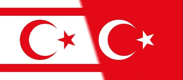 عکس پرچم قبرس شمالی و ترکیه